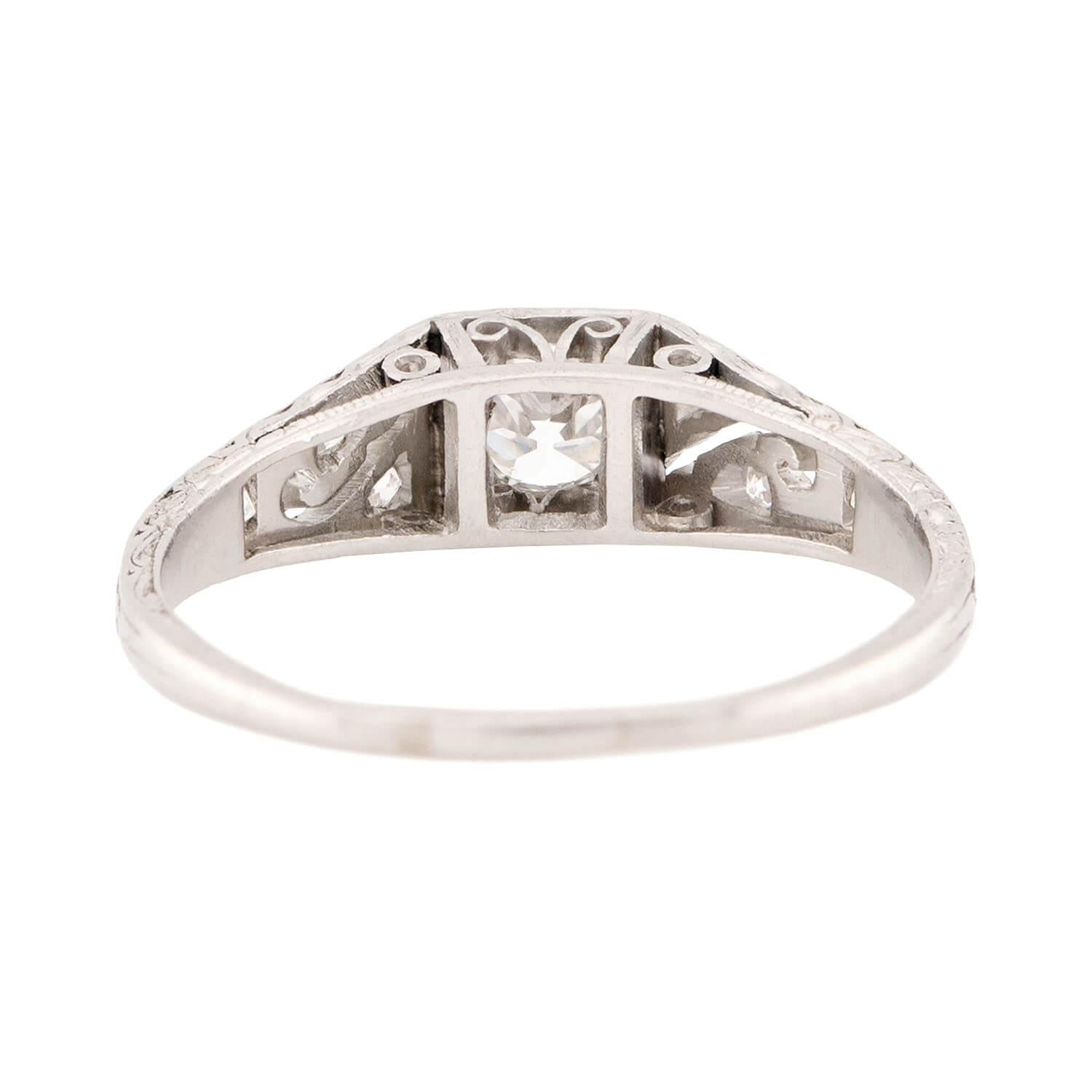 TIFFANY & CO Art Deco Platinum Diamond Ring