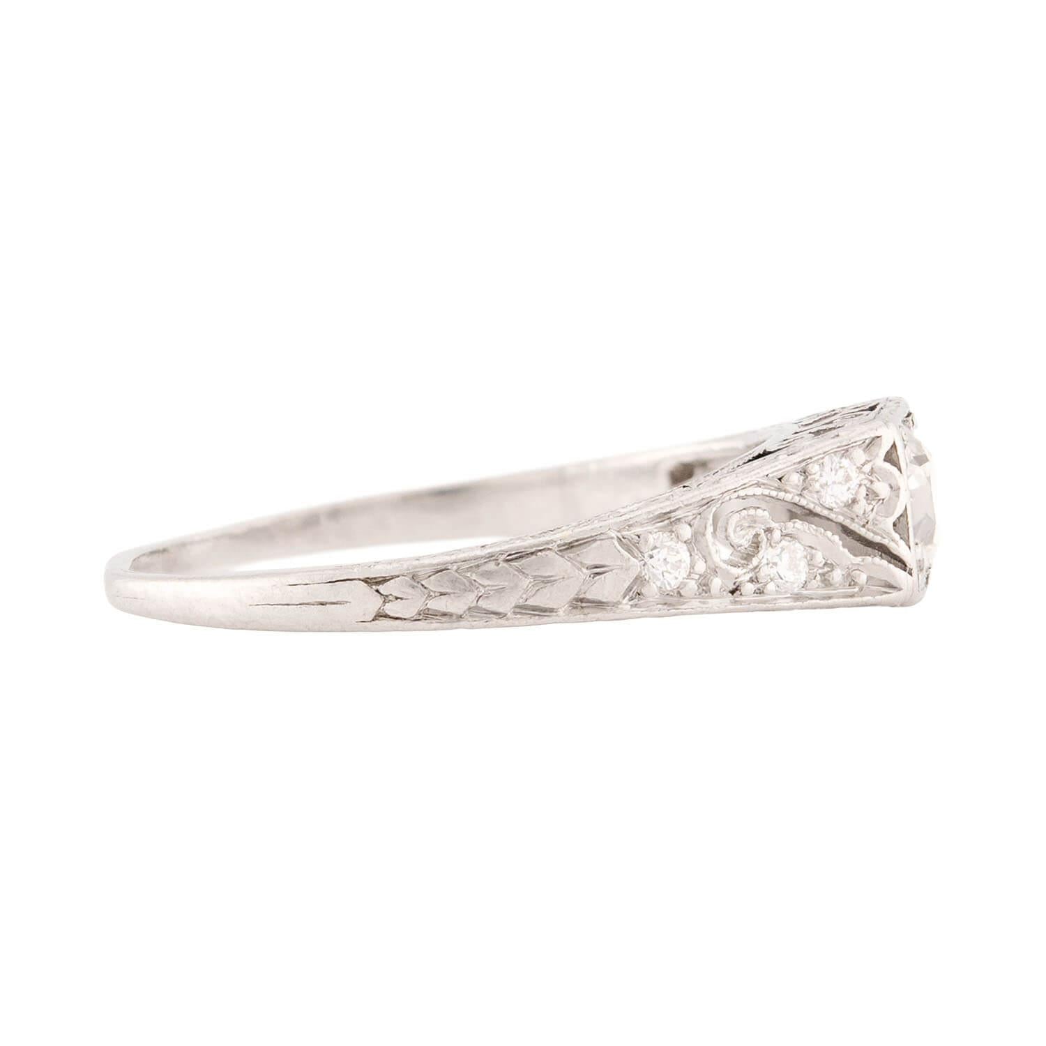 TIFFANY & CO Art Deco Platinum Diamond Ring