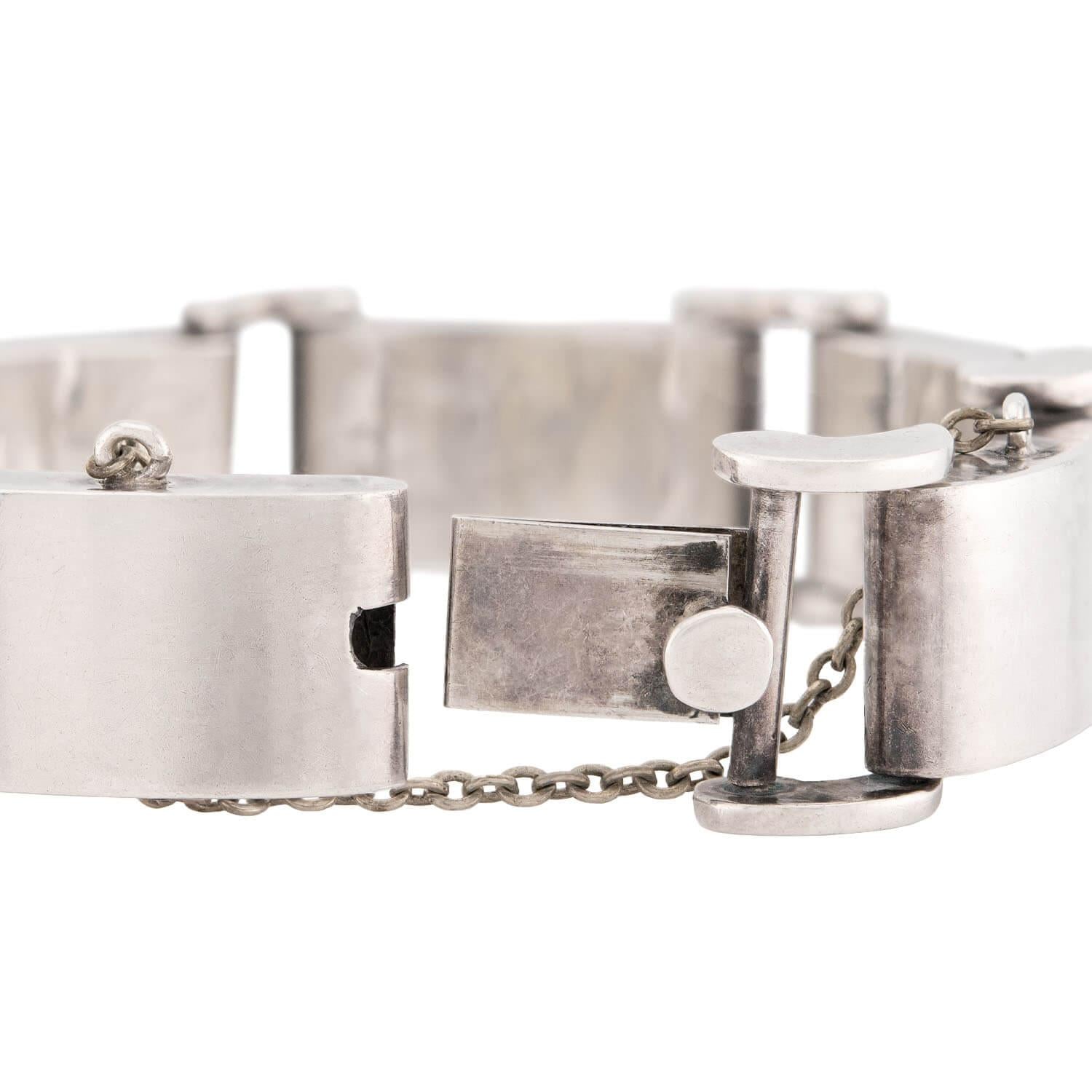 TAXCO Retro Mexican Sterling Silver "Tire Track" Link Bracelet