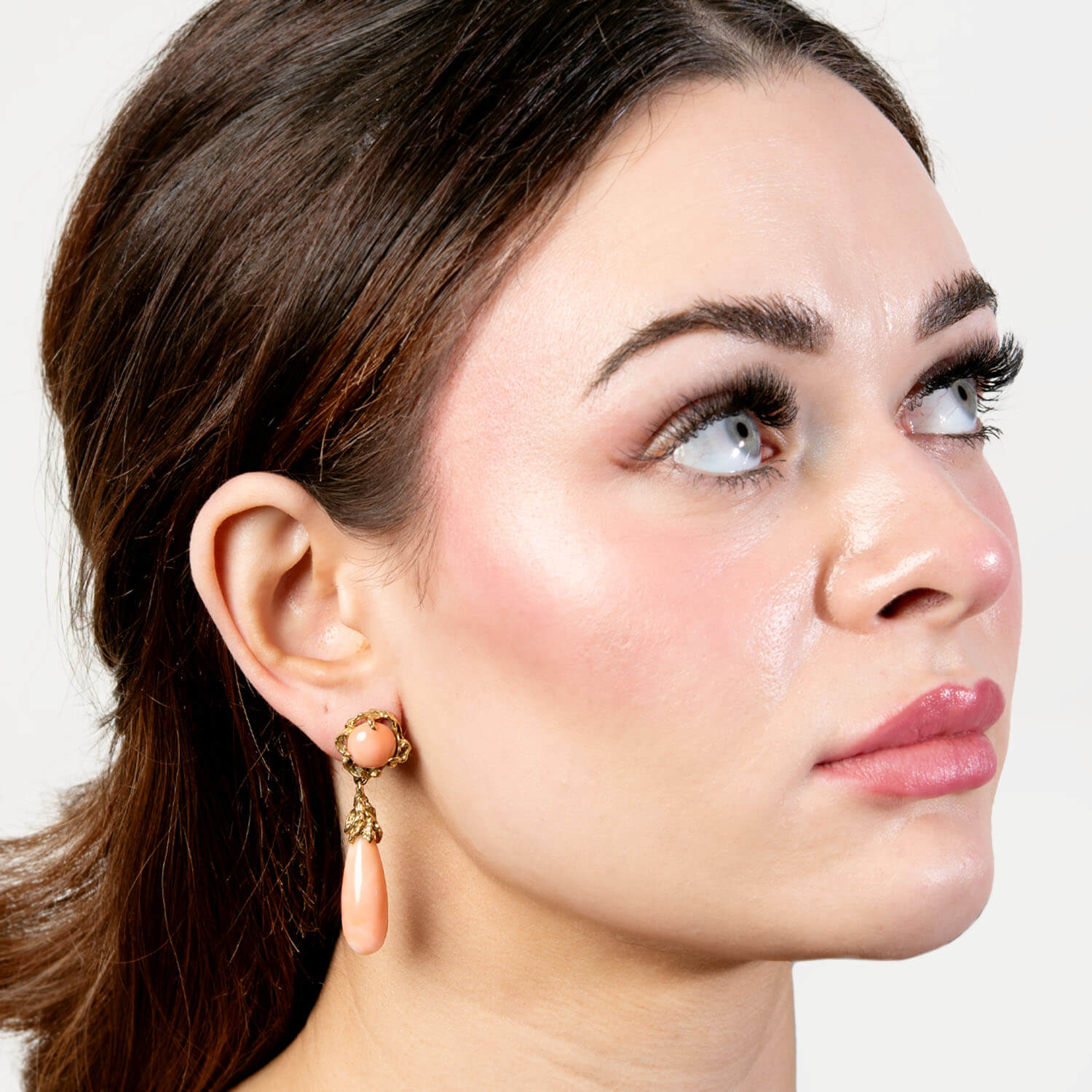 Victorian 14k Coral Drop Earrings