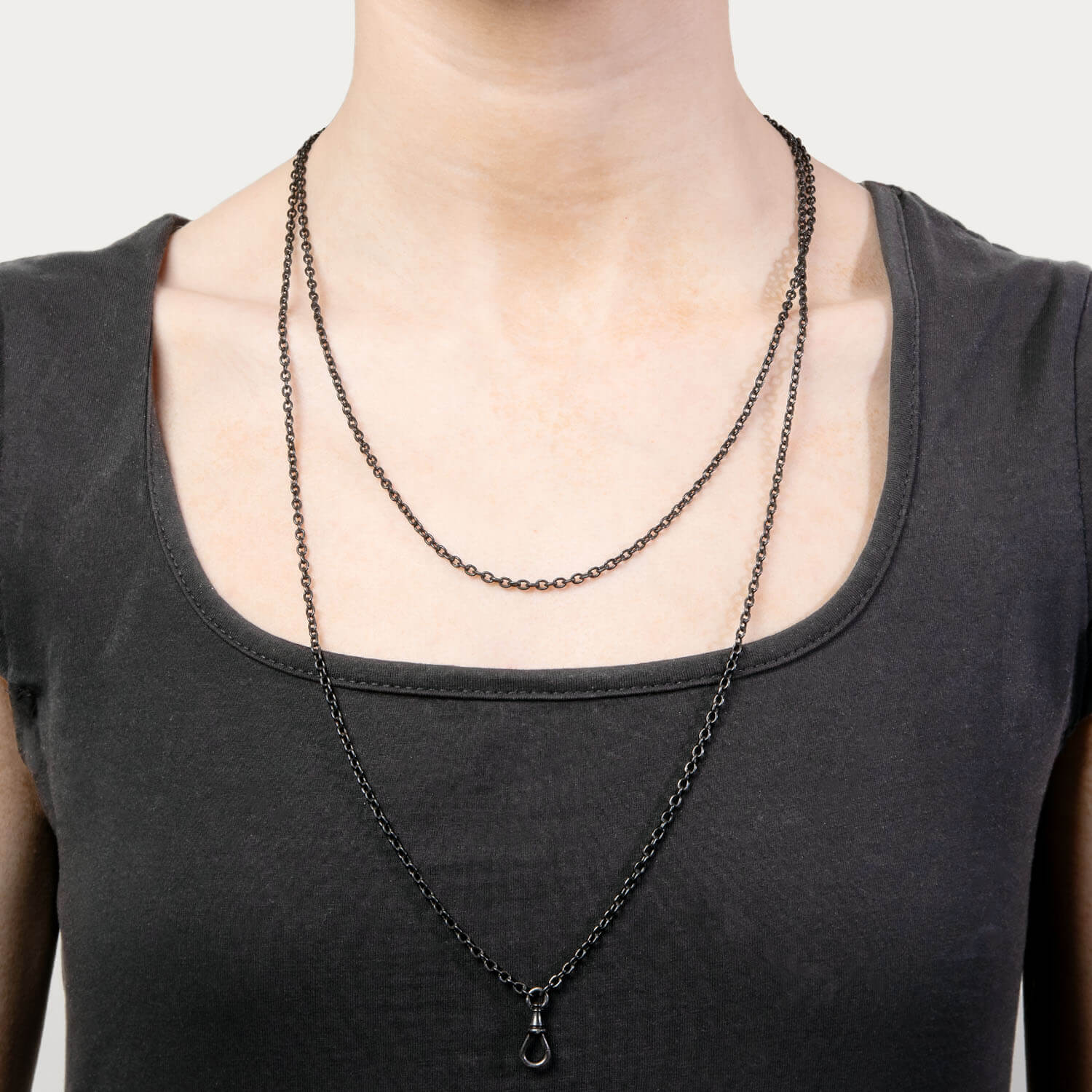 Victorian Gunmetal Chain 49"