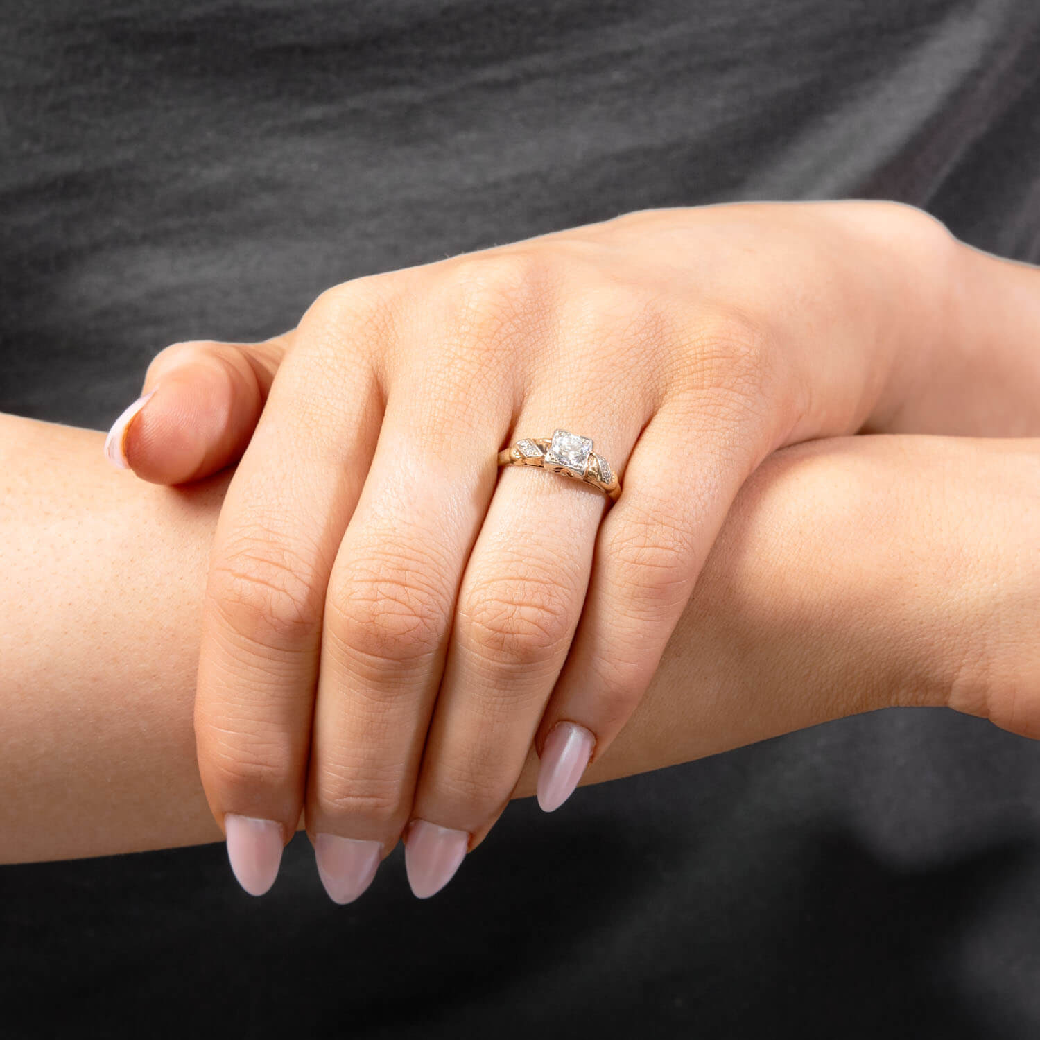 Edwardian 14k Diamond Engagement Ring .40ct