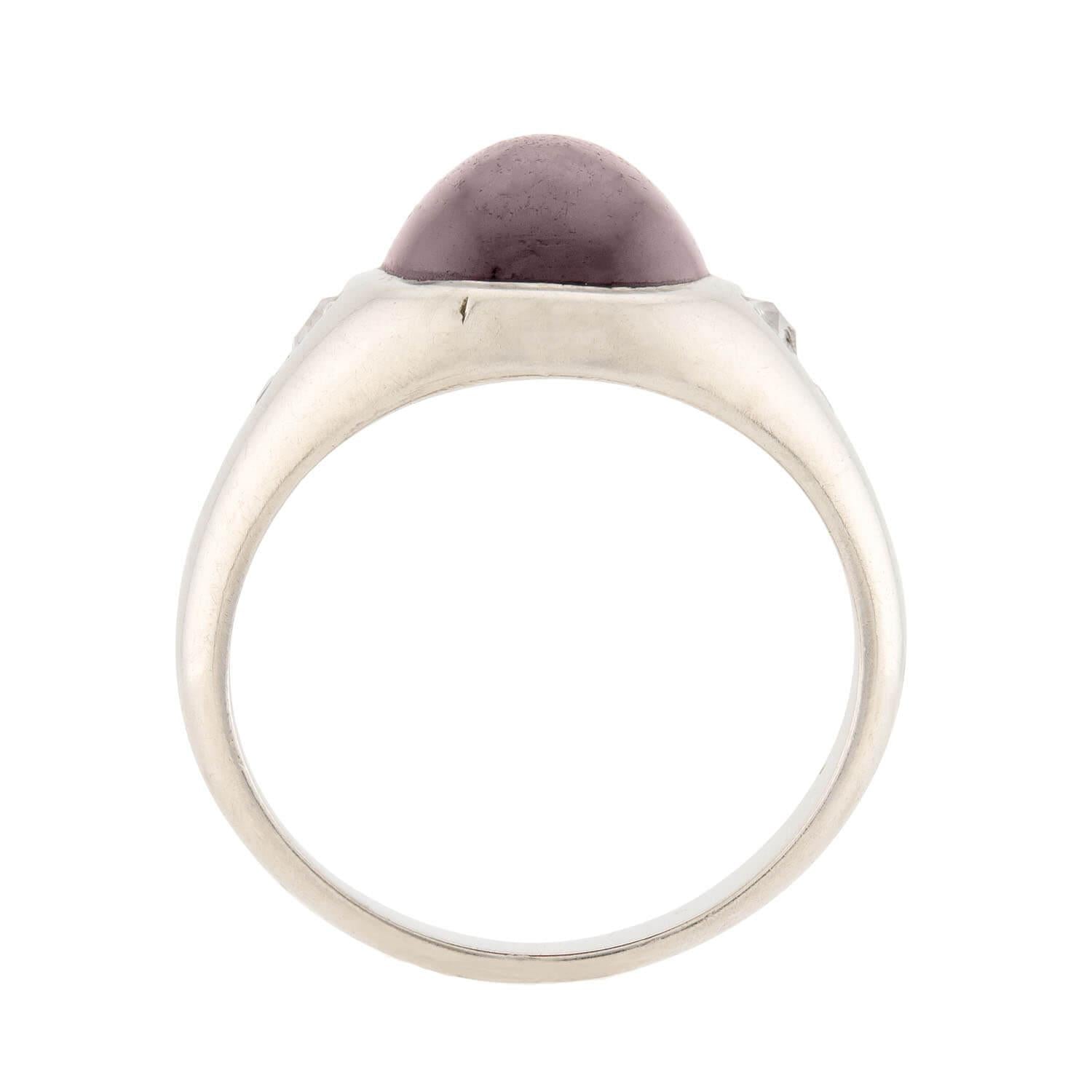 Edwardian 18k Garnet & Diamond Ring