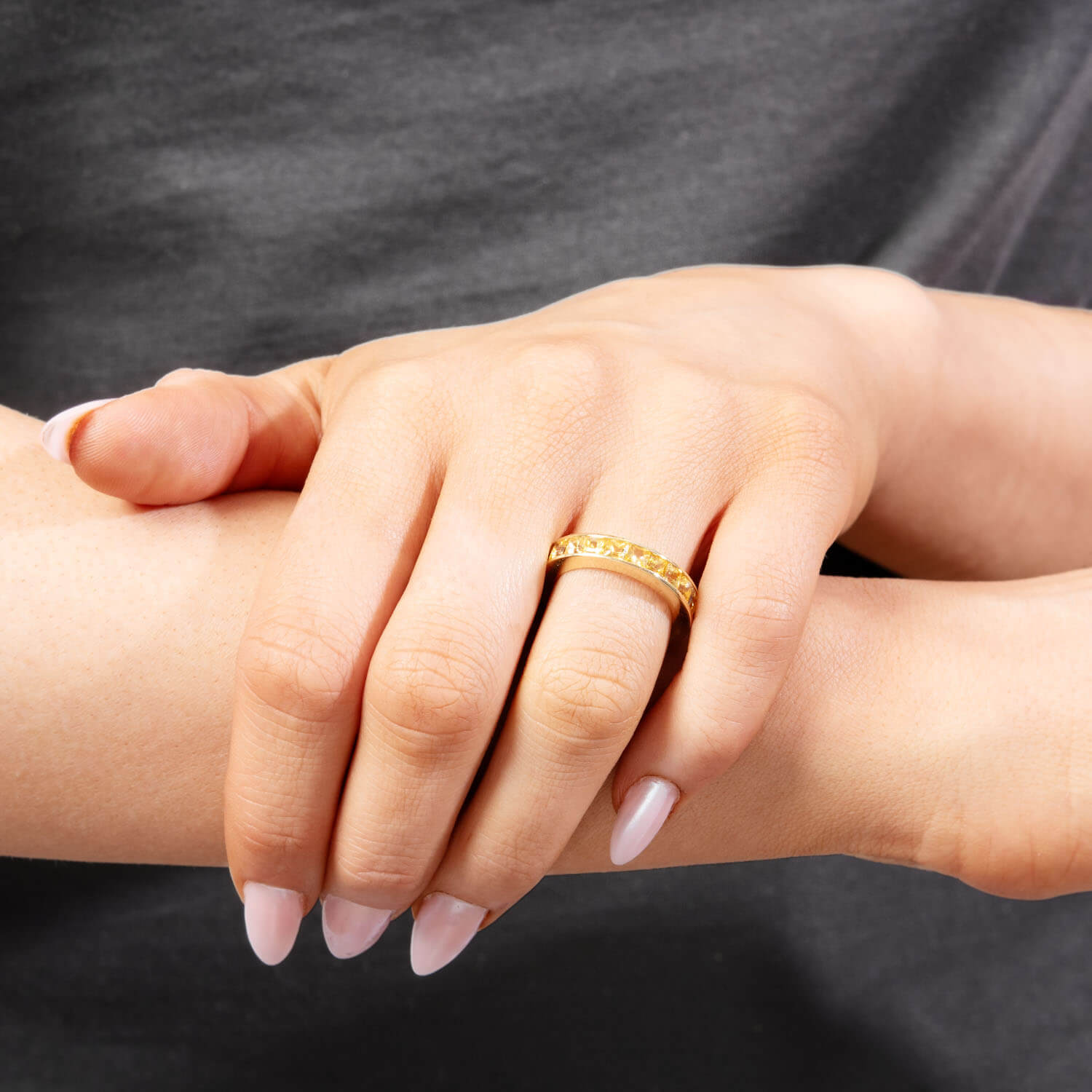 Estate 18k Yellow Sapphire Eternity Band