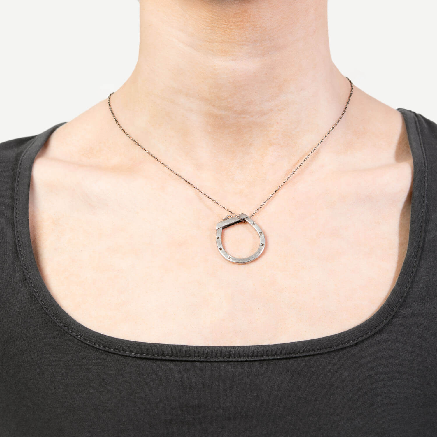 Victorian Sterling Silver Hinged Horseshoe Pendant