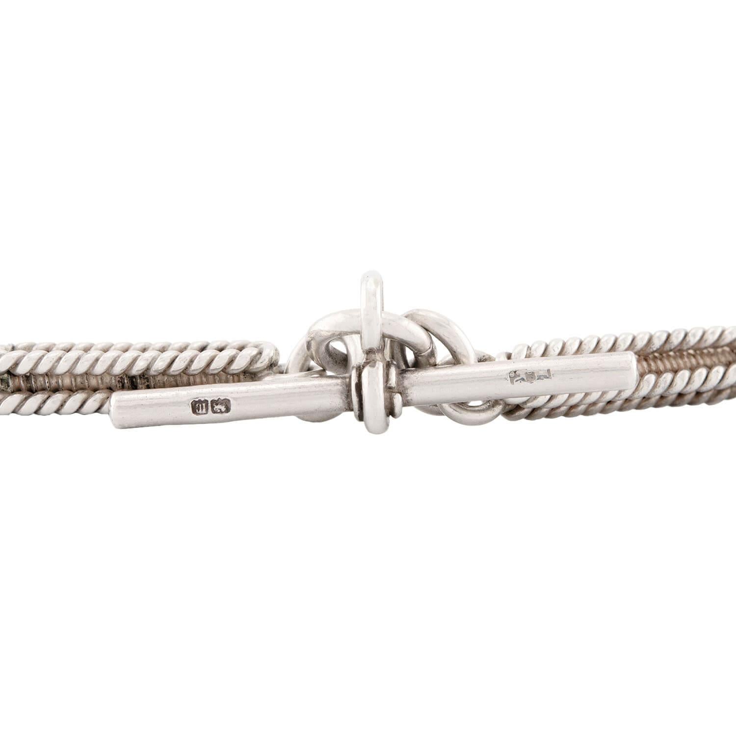 Edwardian English Sterling Silver Fob Necklace