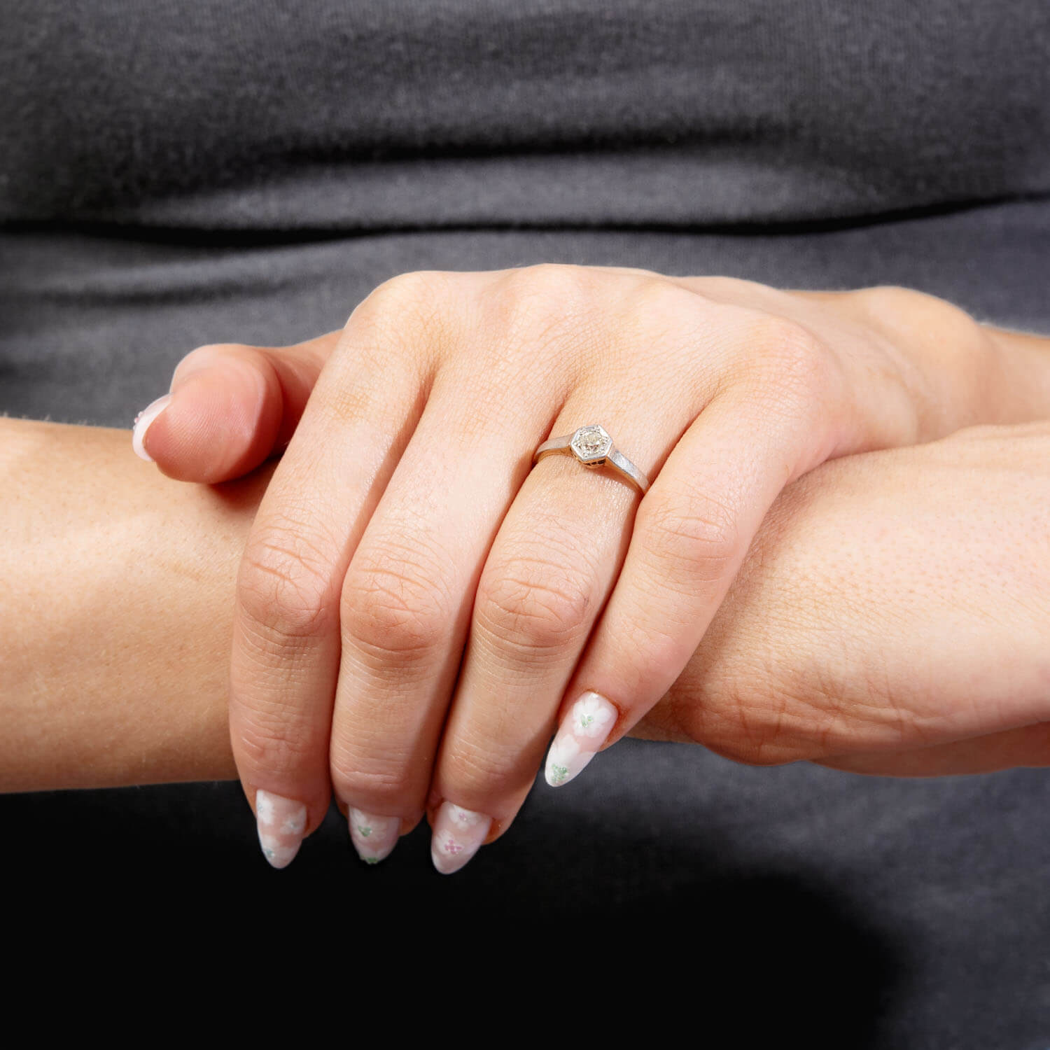 Edwardian 18k & Platinum Diamond Engagement Ring .20ct