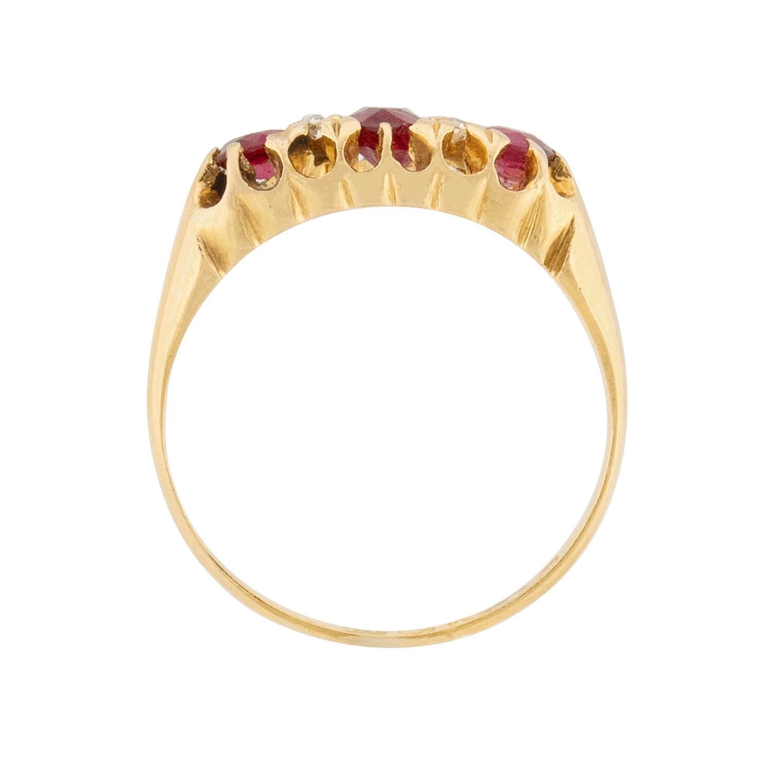 Late Victorian 18k Ruby & Diamond Ring