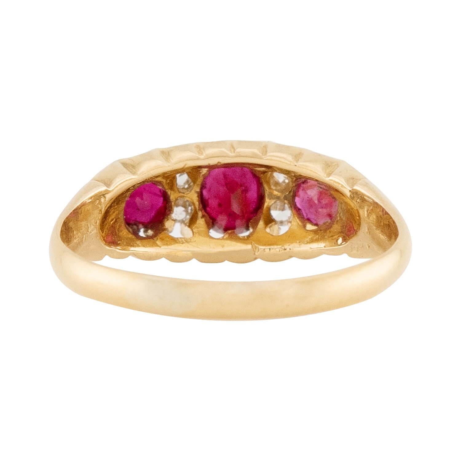 Late Victorian 18k Ruby & Diamond Ring