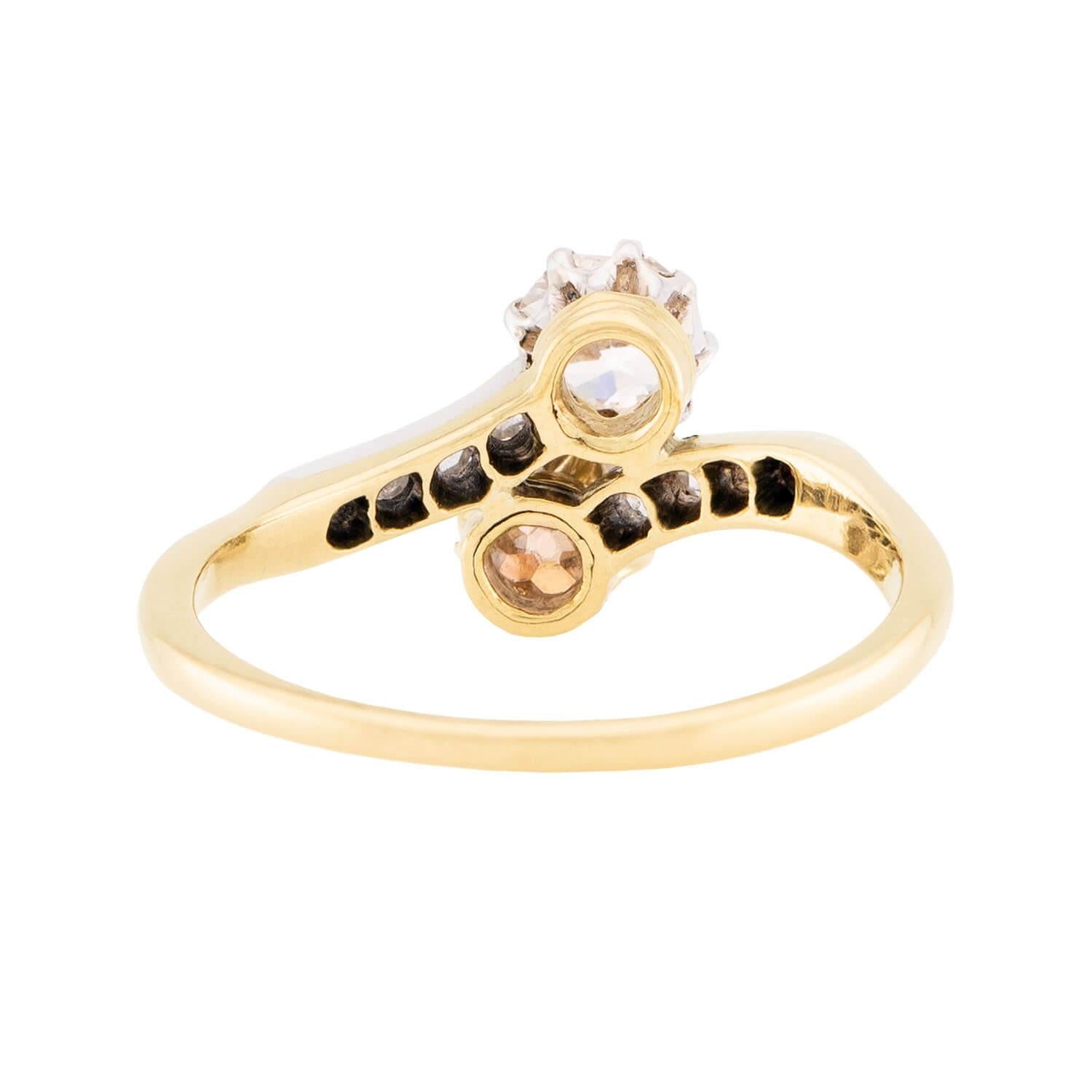 Edwardian 18k Diamond Moi Et Toi Ring