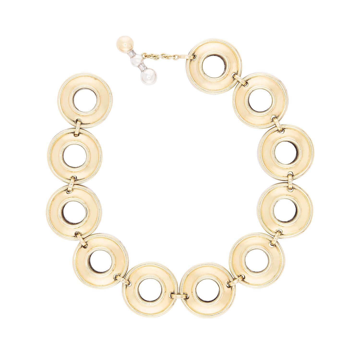Round Disc Reversible Bracelet Gold