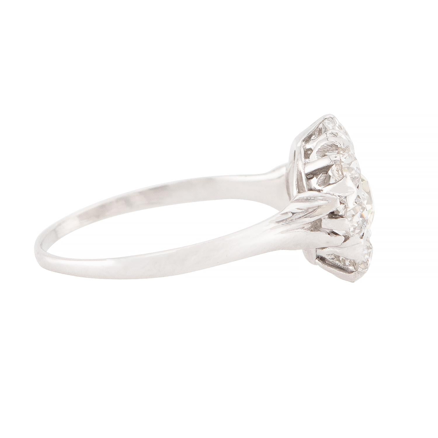 Edwardian 14k Diamond Cluster Ring