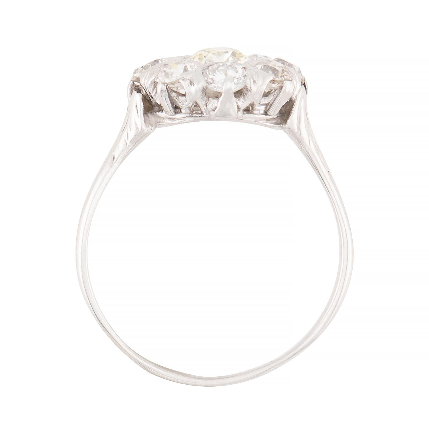 Edwardian 14k Diamond Cluster Ring