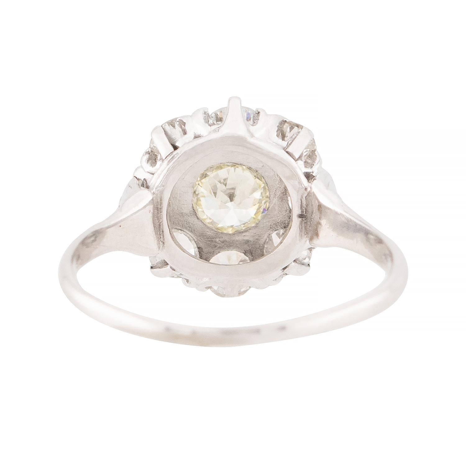 Edwardian 14k Diamond Cluster Ring