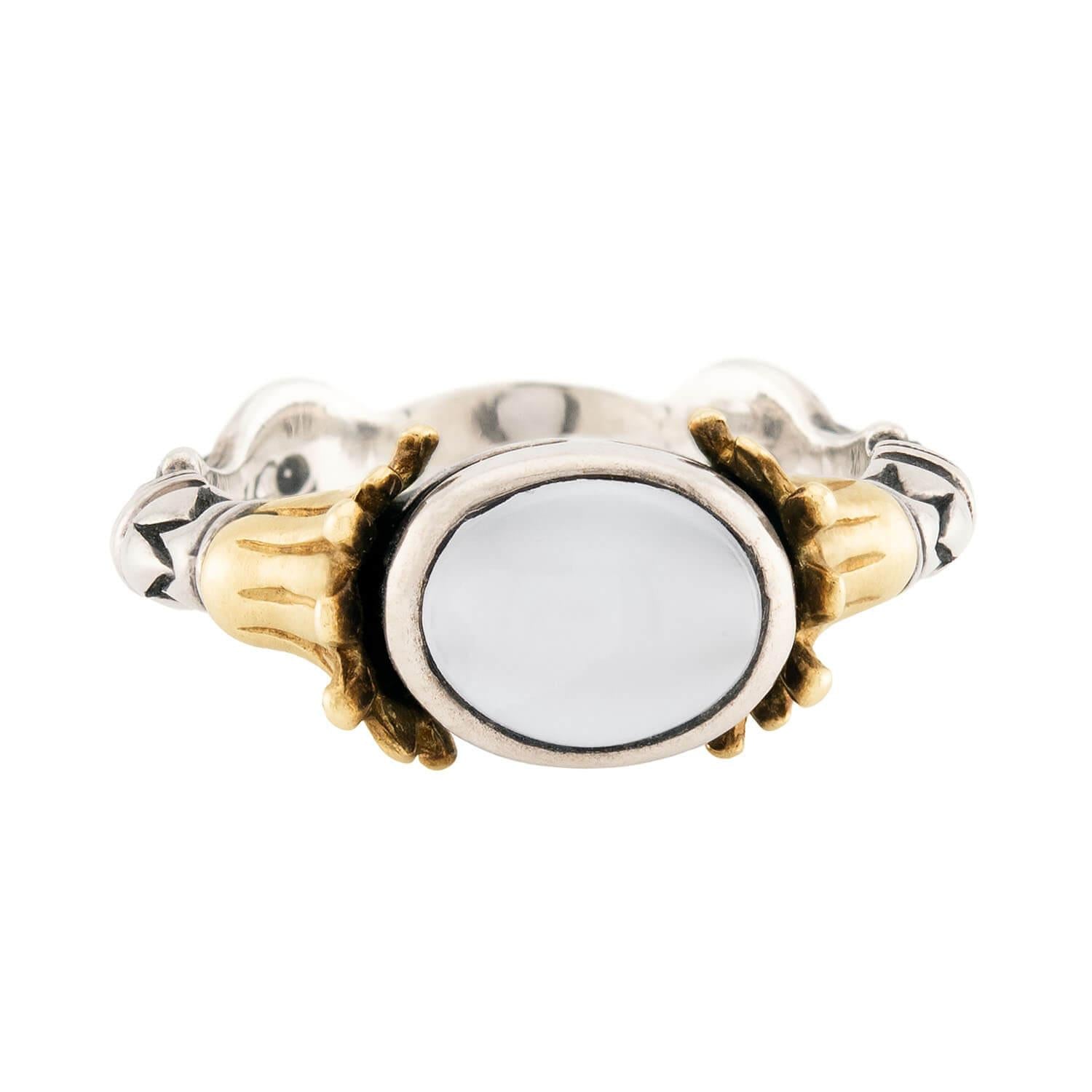 LAGOS Estate 18k & Sterling Silver Moonstone Ring