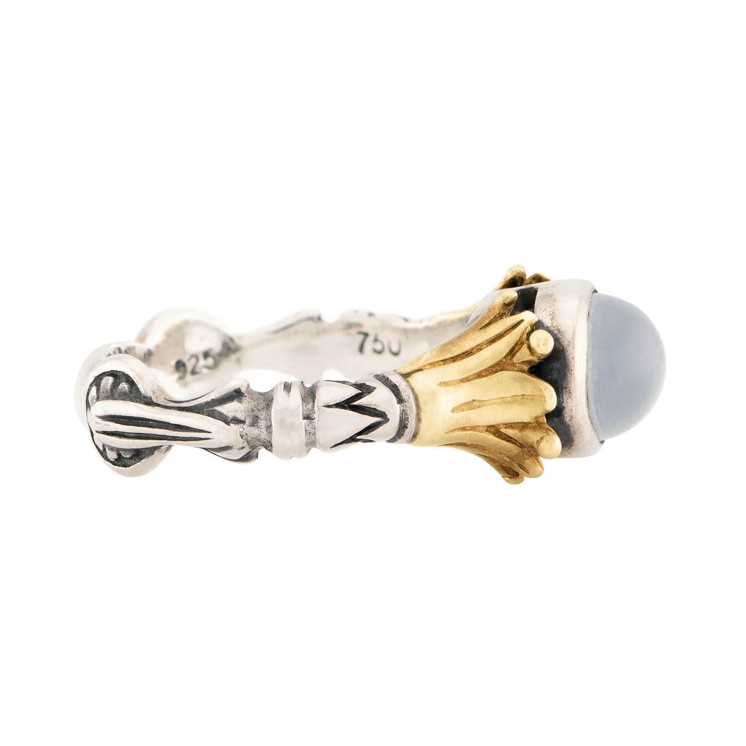 LAGOS Estate 18k & Sterling Silver Moonstone Ring