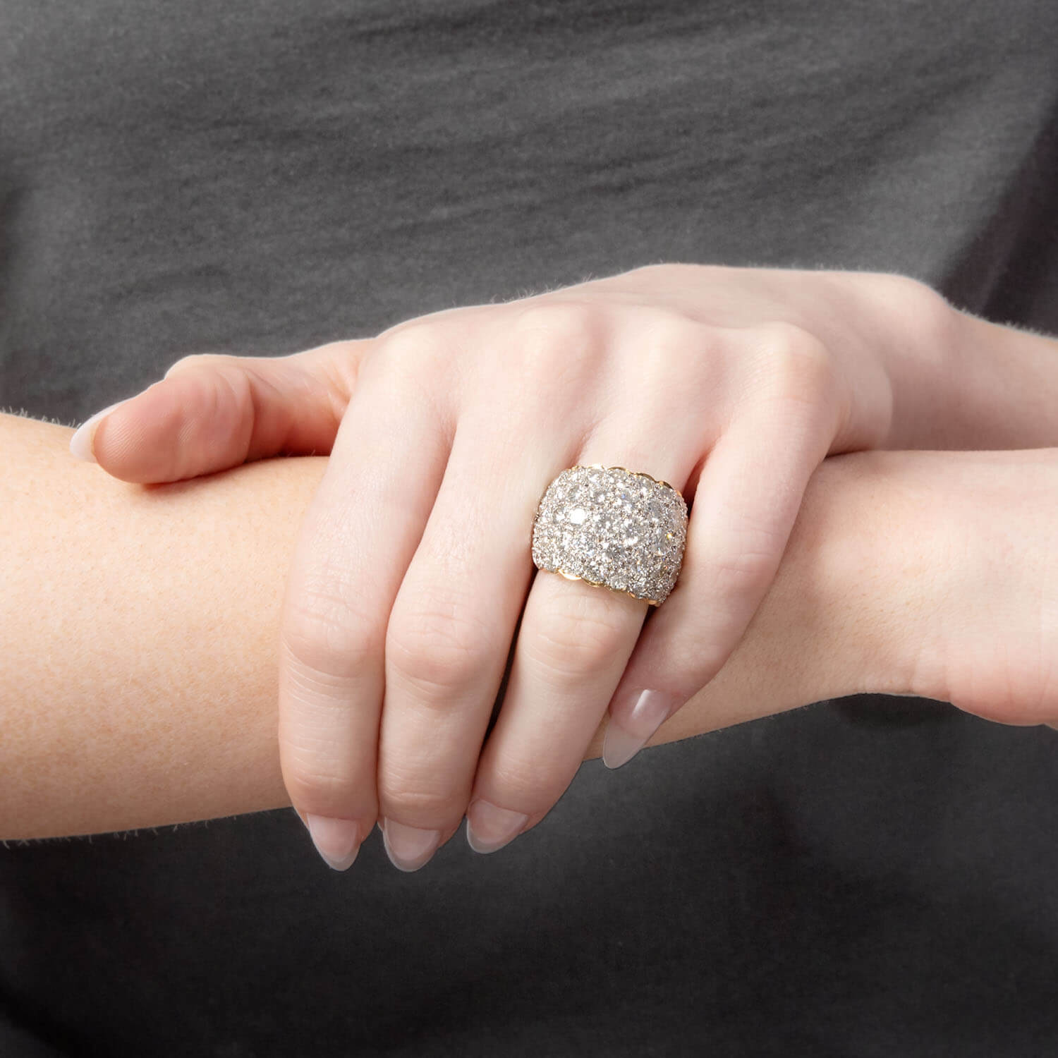 Estate 18k 7.50ctw Huge Diamond Cigar Band