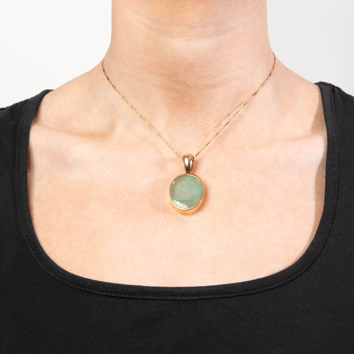 Victorian 18k Emerald Intaglio Pendant