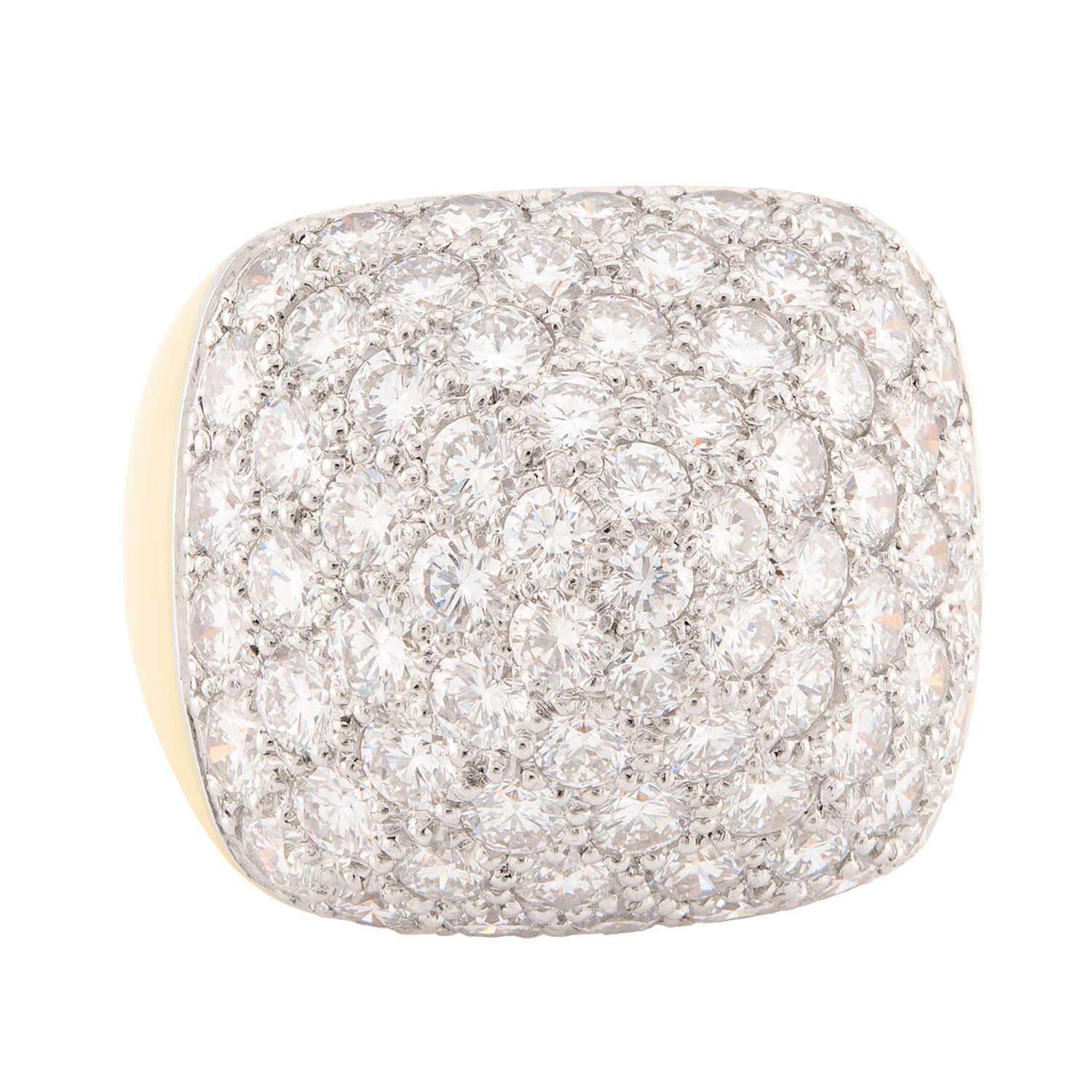 Estate 18k Diamond Pyramid Ring
