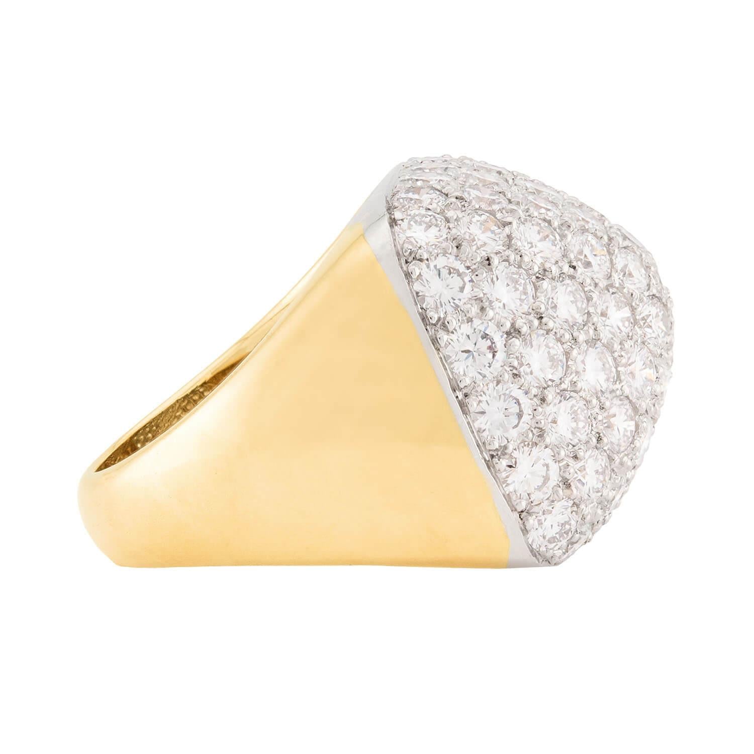 Estate 18k Diamond Pyramid Ring