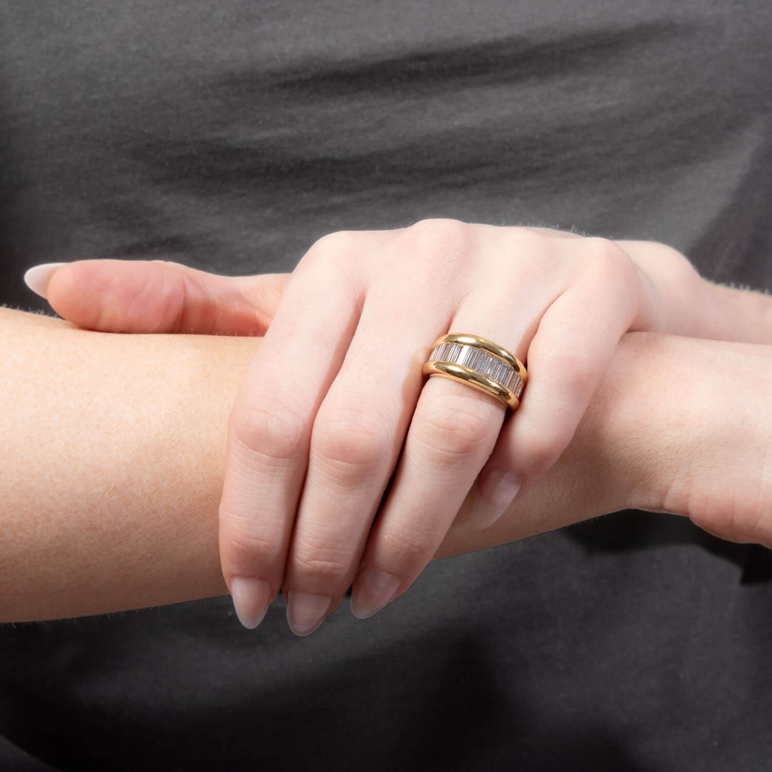 Estate 18k 2.25CTW Diamond Half Band