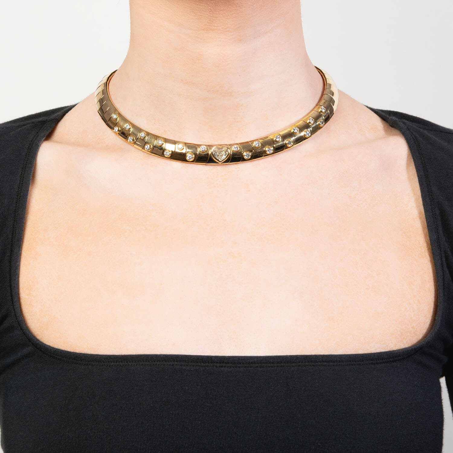 Vintage 18k Diamond Collar Necklace 62.5 DWT