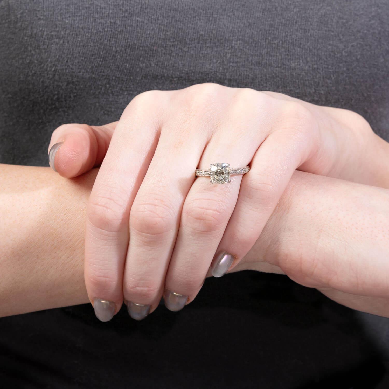 Estate Platinum Diamond Engagement Ring 2.05ct