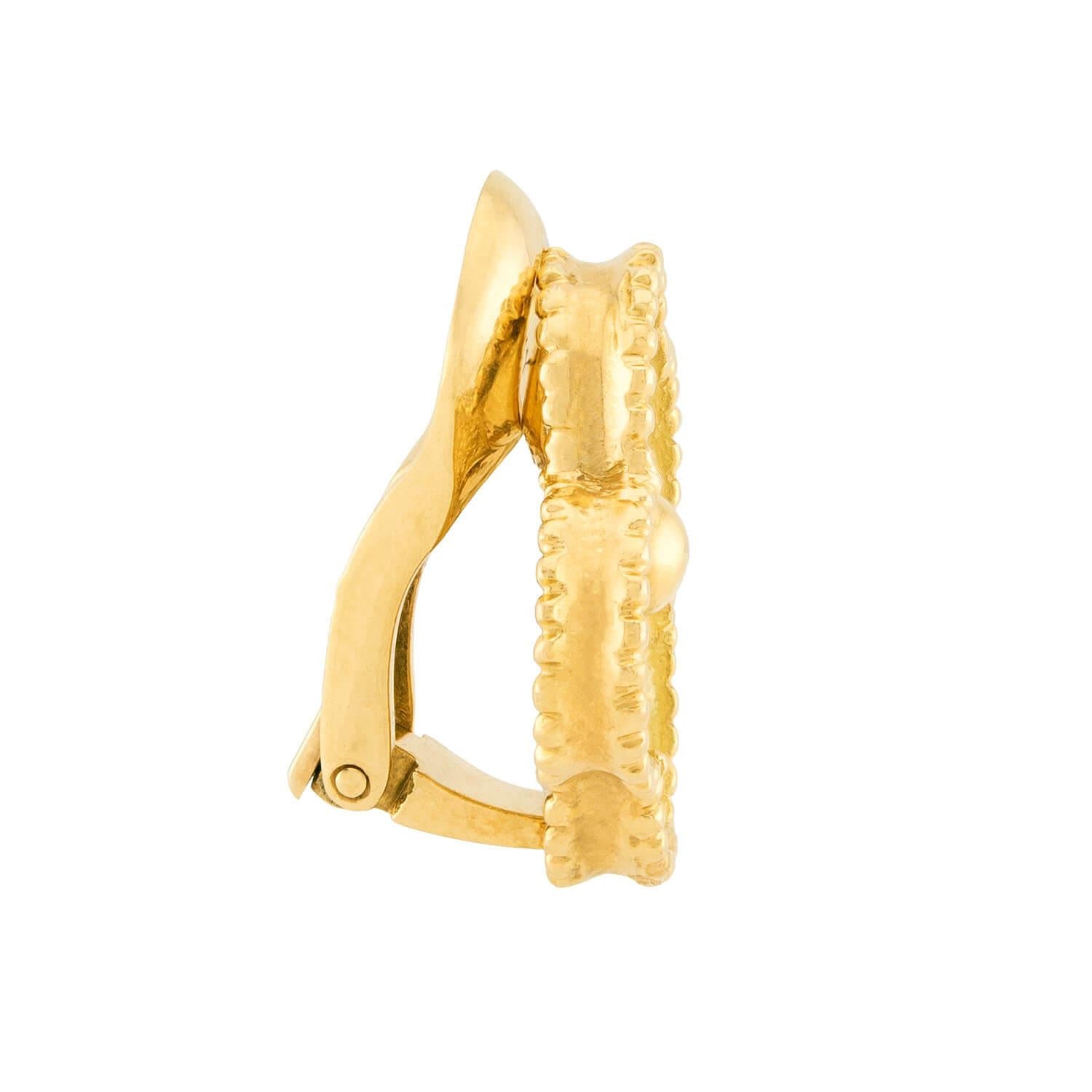 VAN CLEEF & ARPELS Estate 18k Alhambra Earrings
