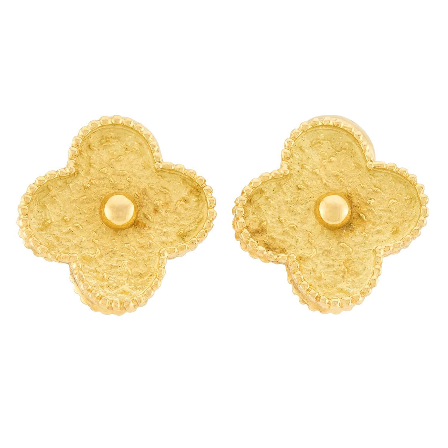 VAN CLEEF & ARPELS Estate 18k Alhambra Earrings