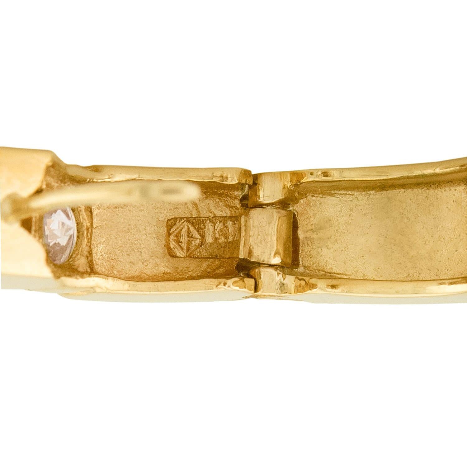 Estate 14k Diamond Huggie Hoop Earrings