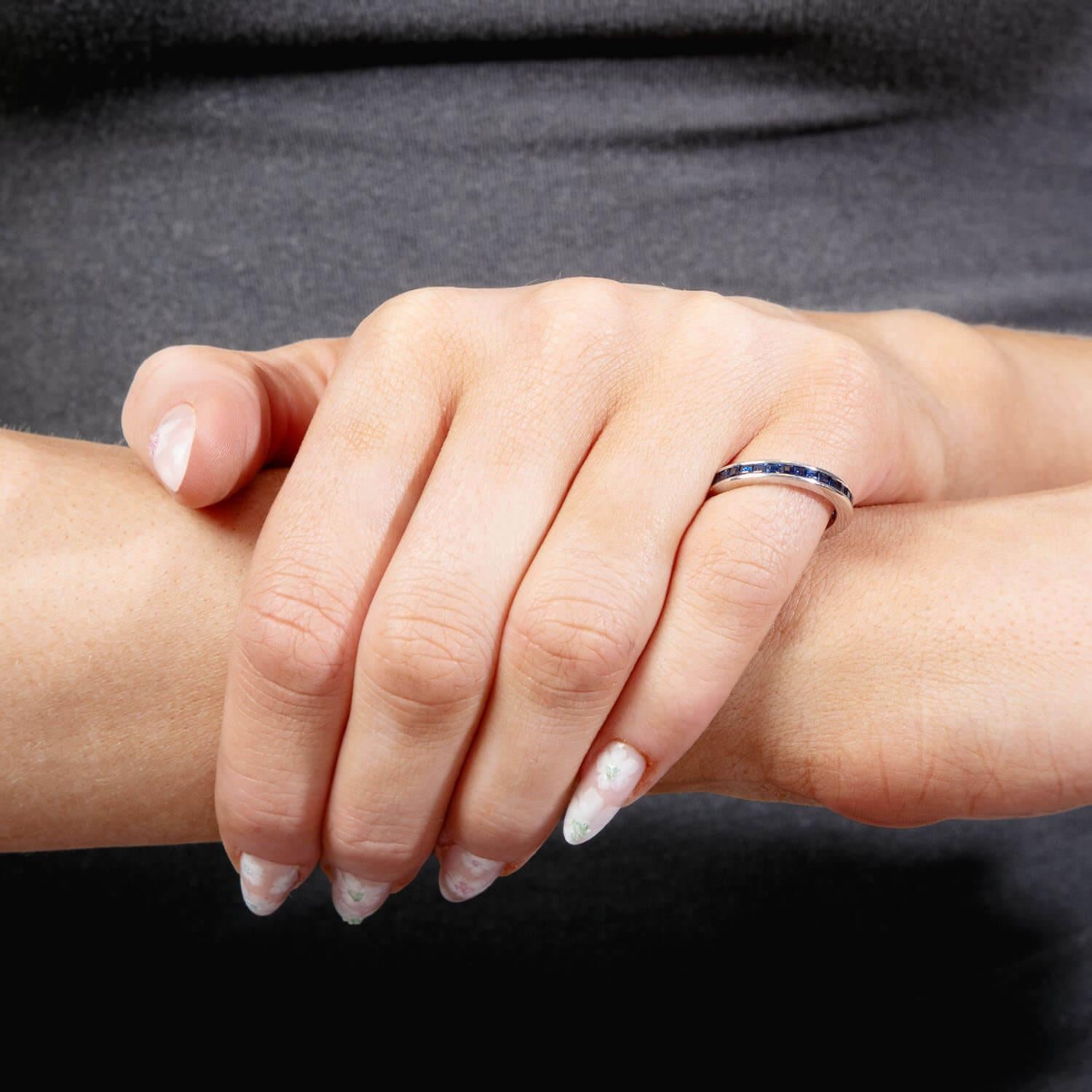 Estate Platinum Sapphire Eternity Band