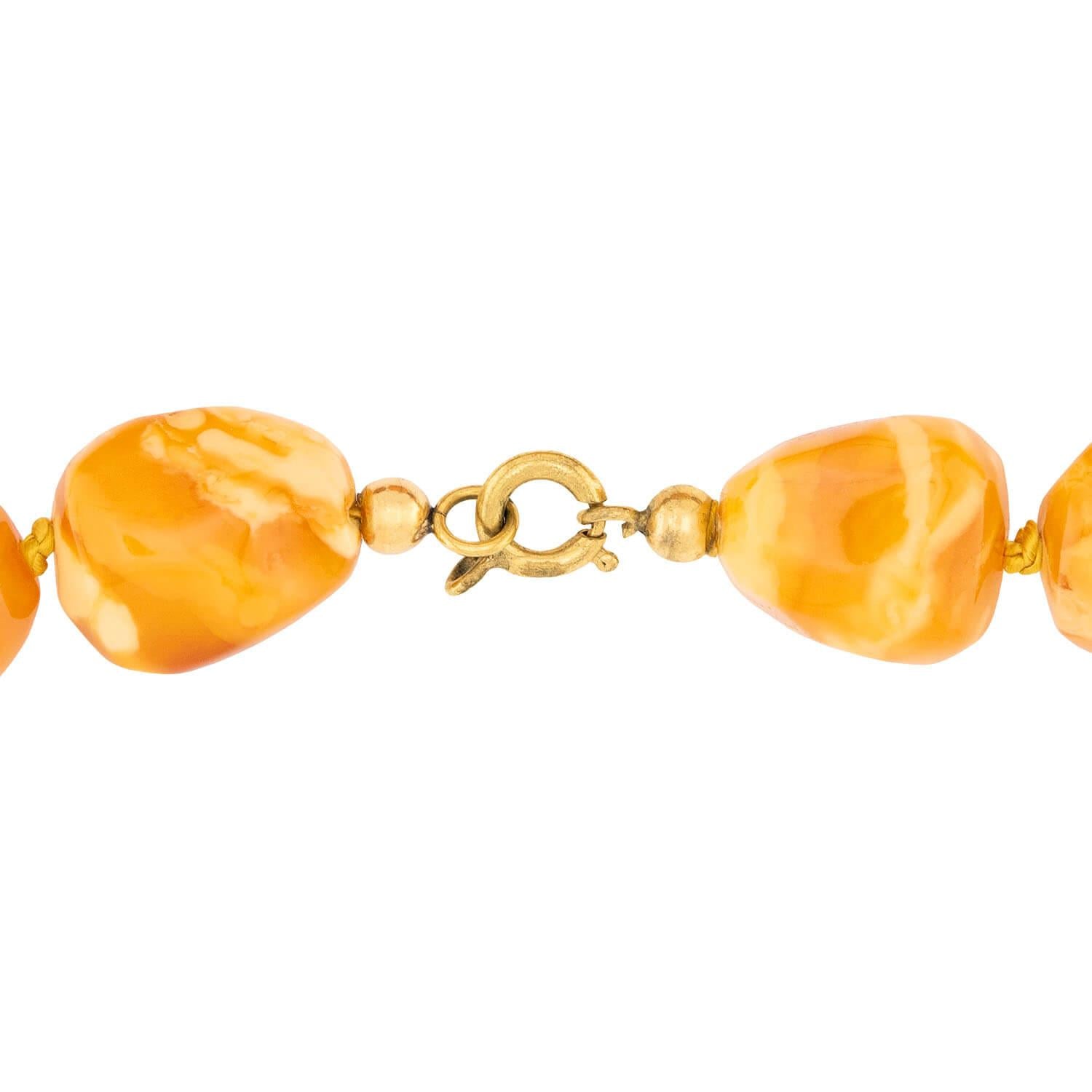 Vintage 14k Baltic Butterscotch Bead Necklace 26"