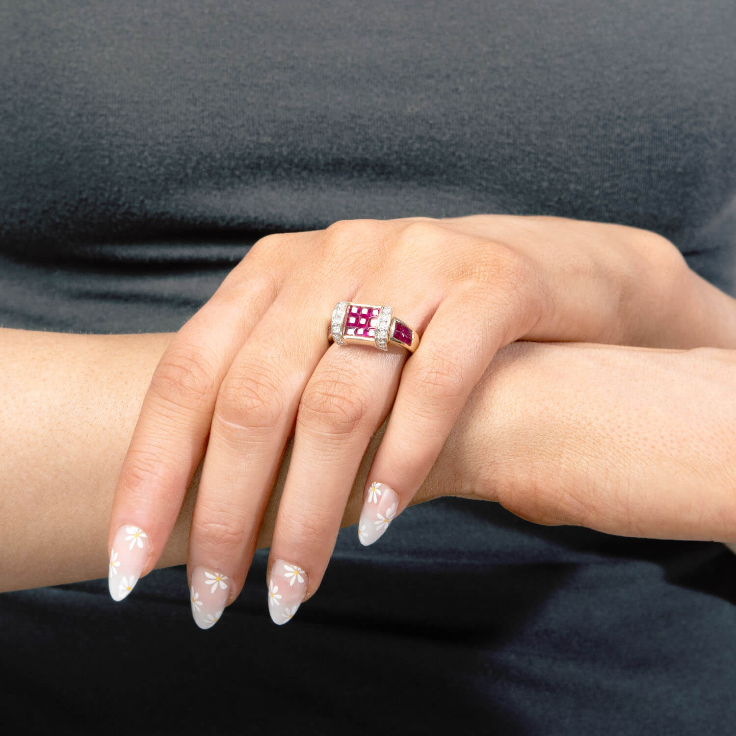 Estate 14k Ruby and Diamond Ring