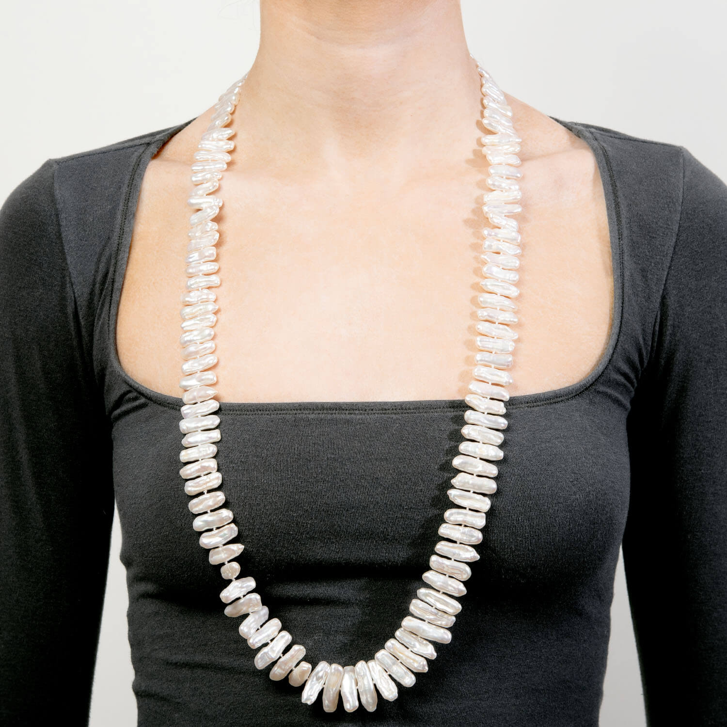 Estate 18K Pearl and Diamond Necklace 35"