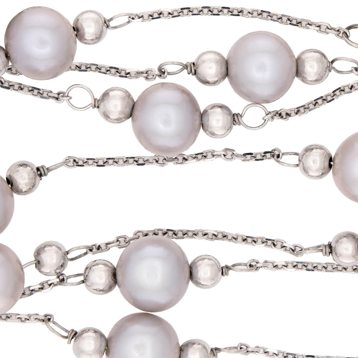 Estate 14k Pearl Chain Necklace