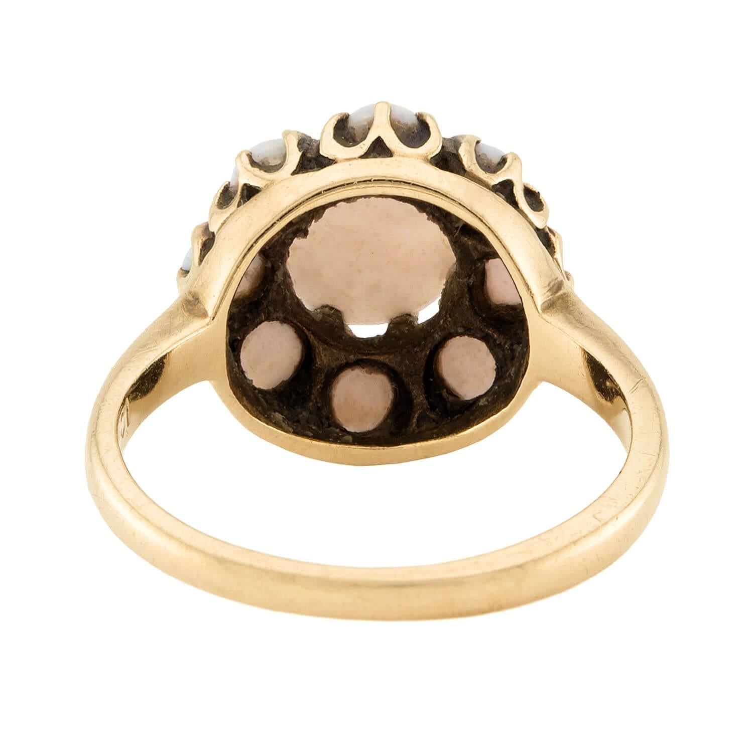 Vintage 10k Opal Cluster Ring