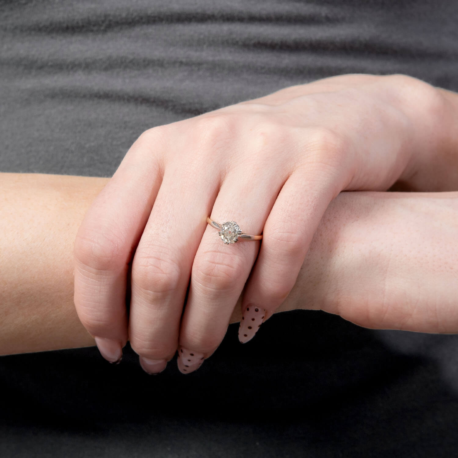 Edwardian 18k/Platinum Diamond Engagement Ring 1.30ct