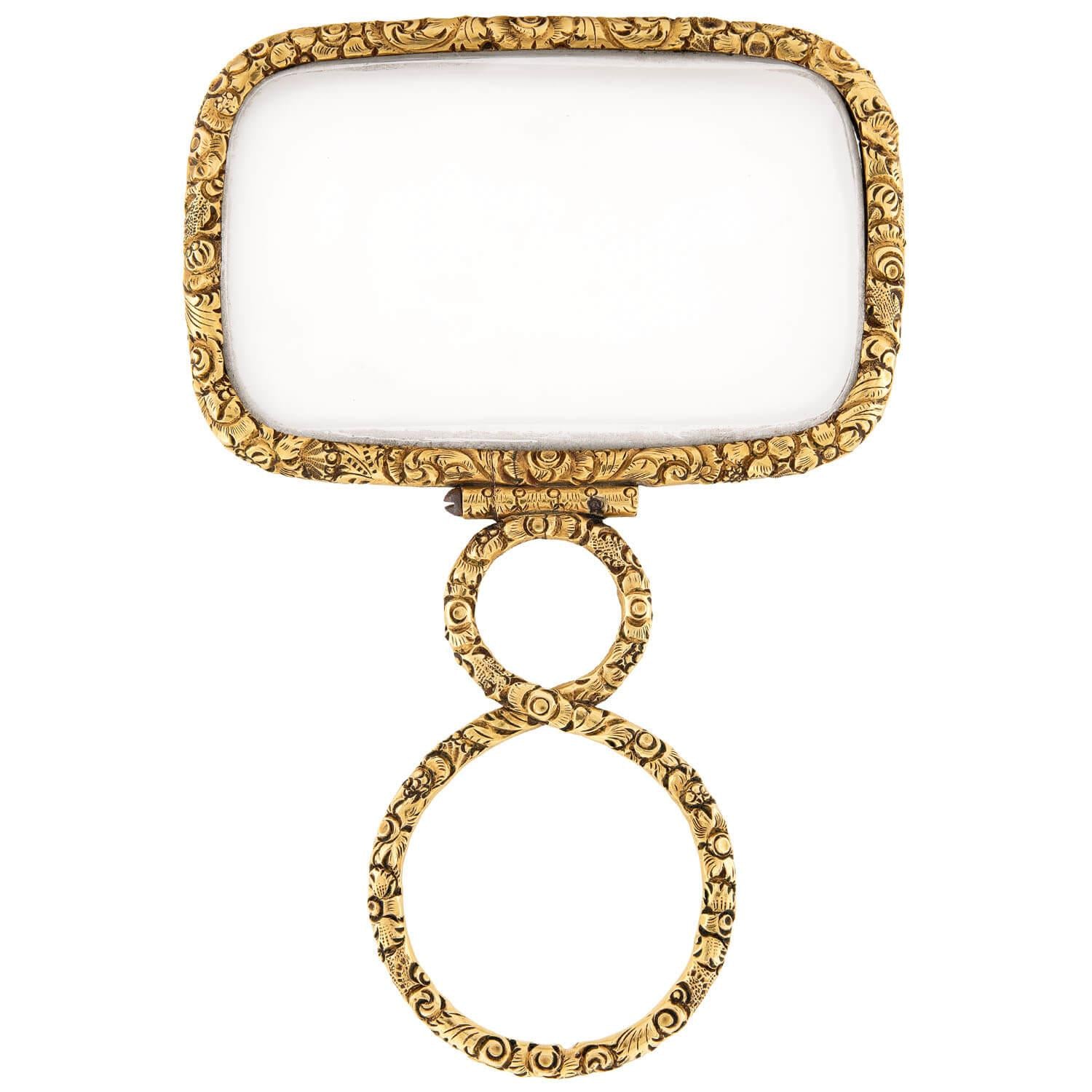 Victorian 14k Repoussé Magnifying Glass