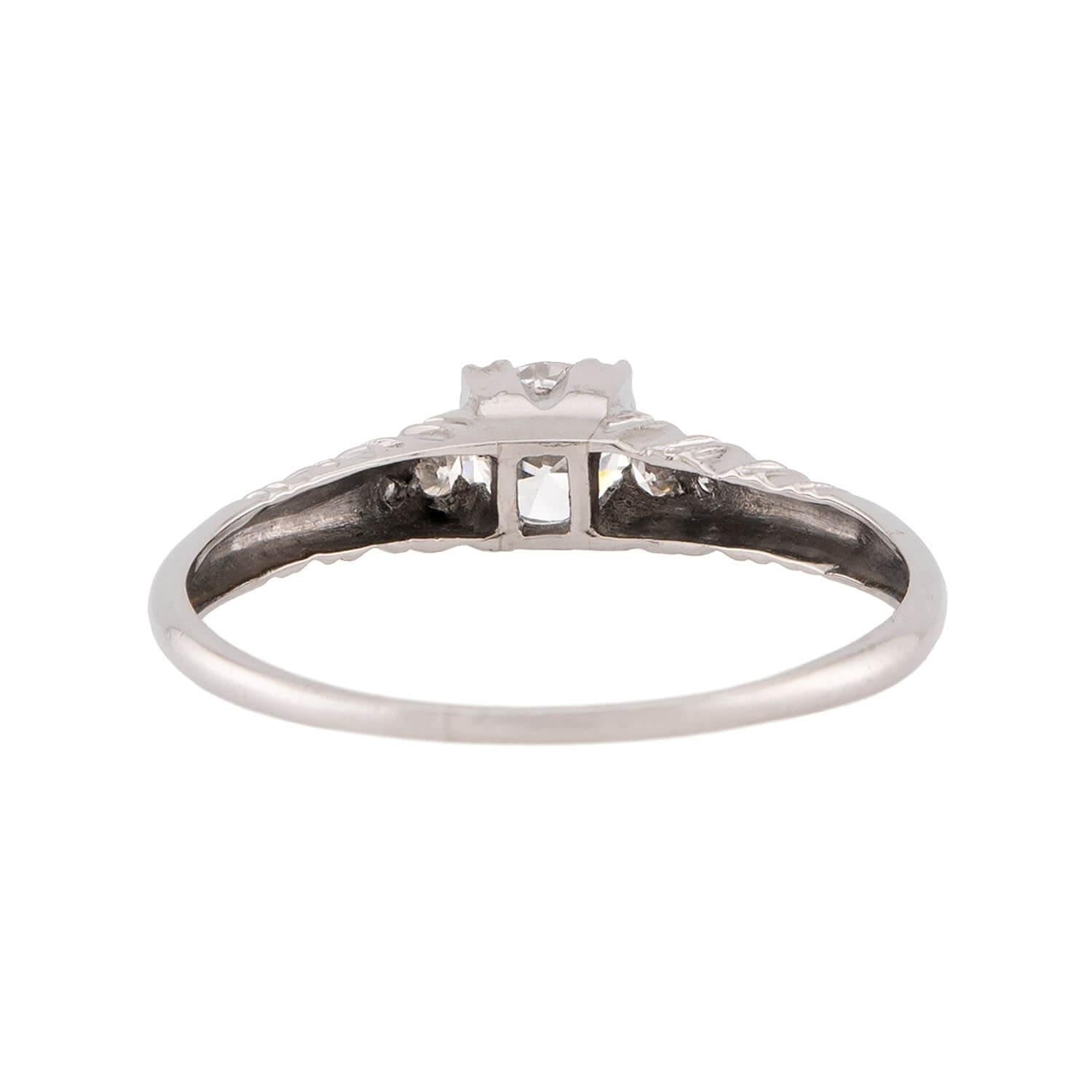 Art Deco Platinum Diamond Engagement Ring .35ct