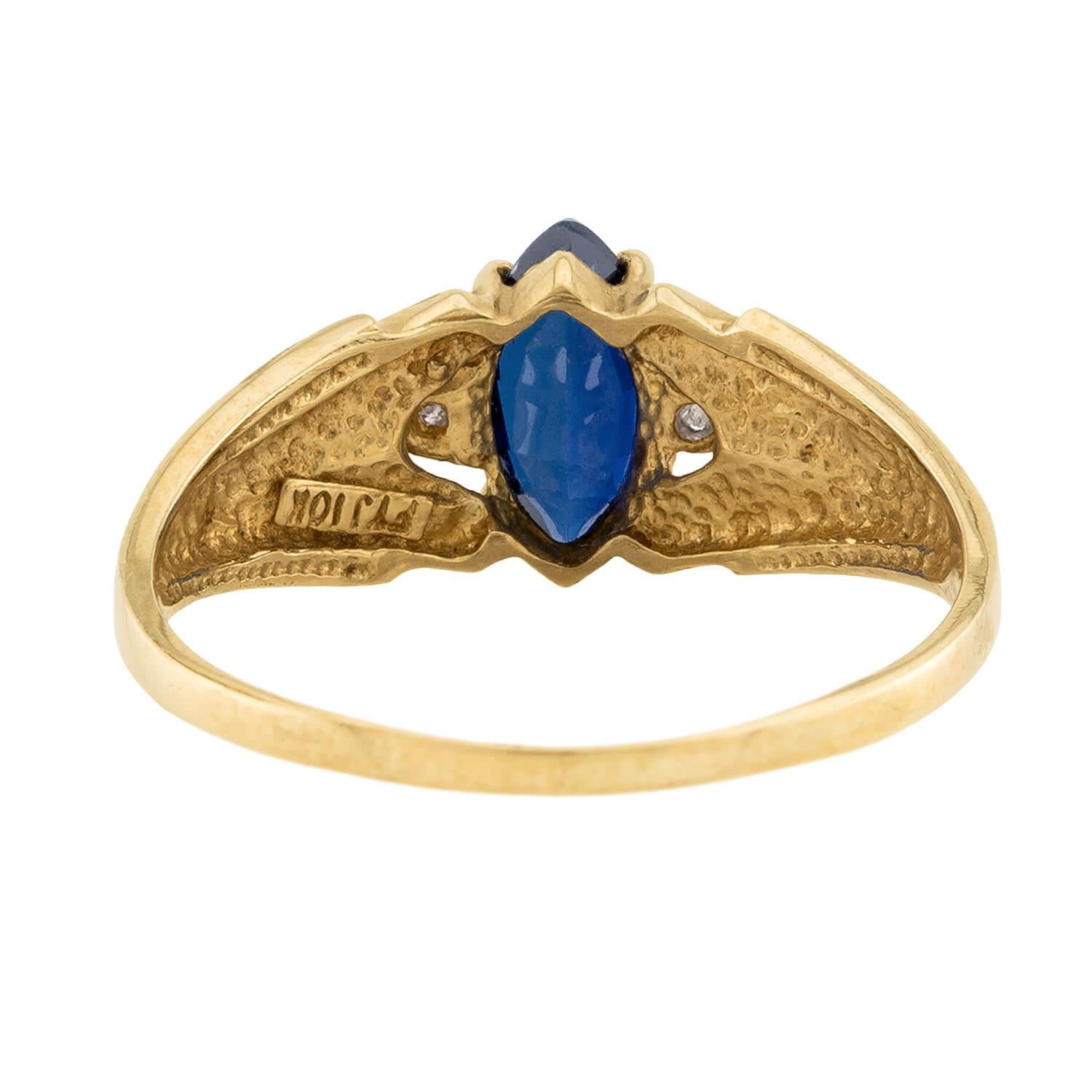 Vintage 10k Sapphire & Diamond Ring