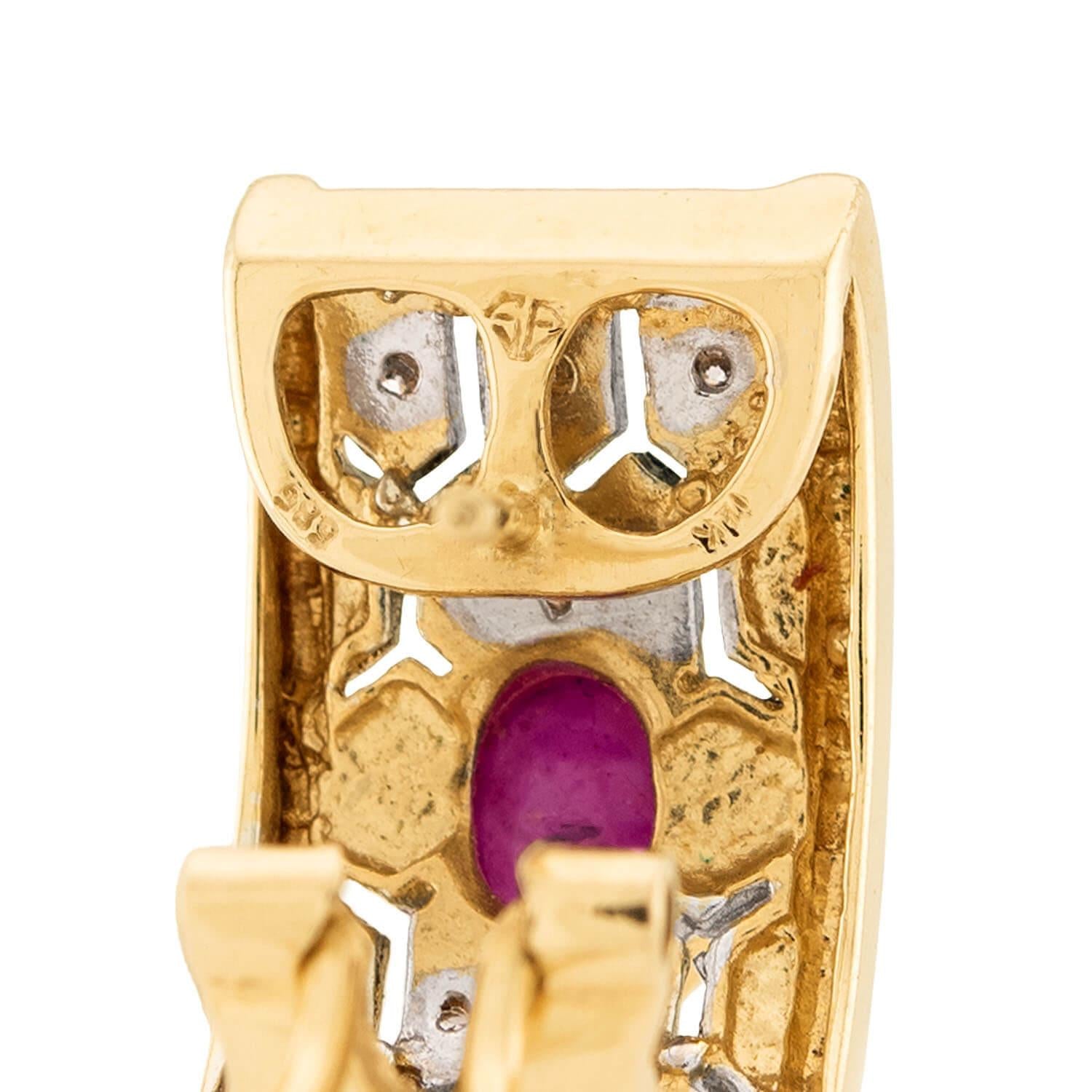 Estate 14k Ruby & Diamond Earrings