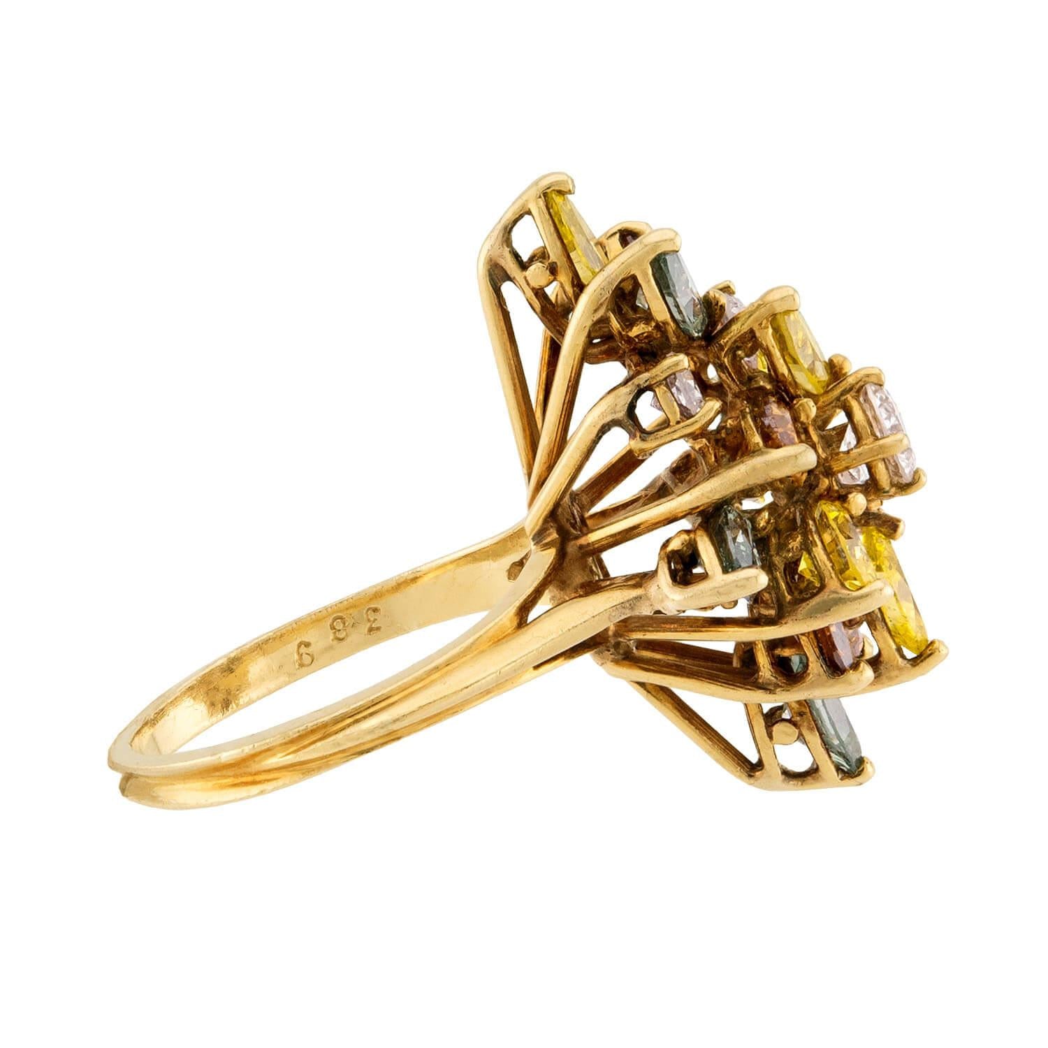 Estate 18k Diamond Cluster Ring