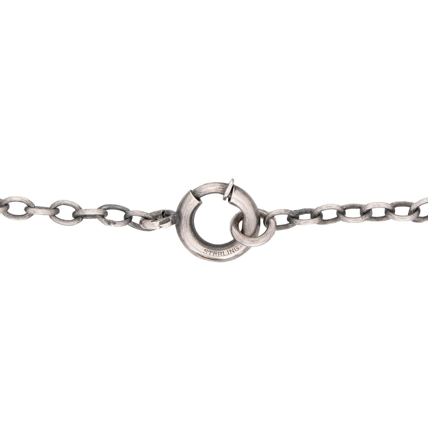 Art Nouveau Sterling Silver Moonstone Link Necklace 36"