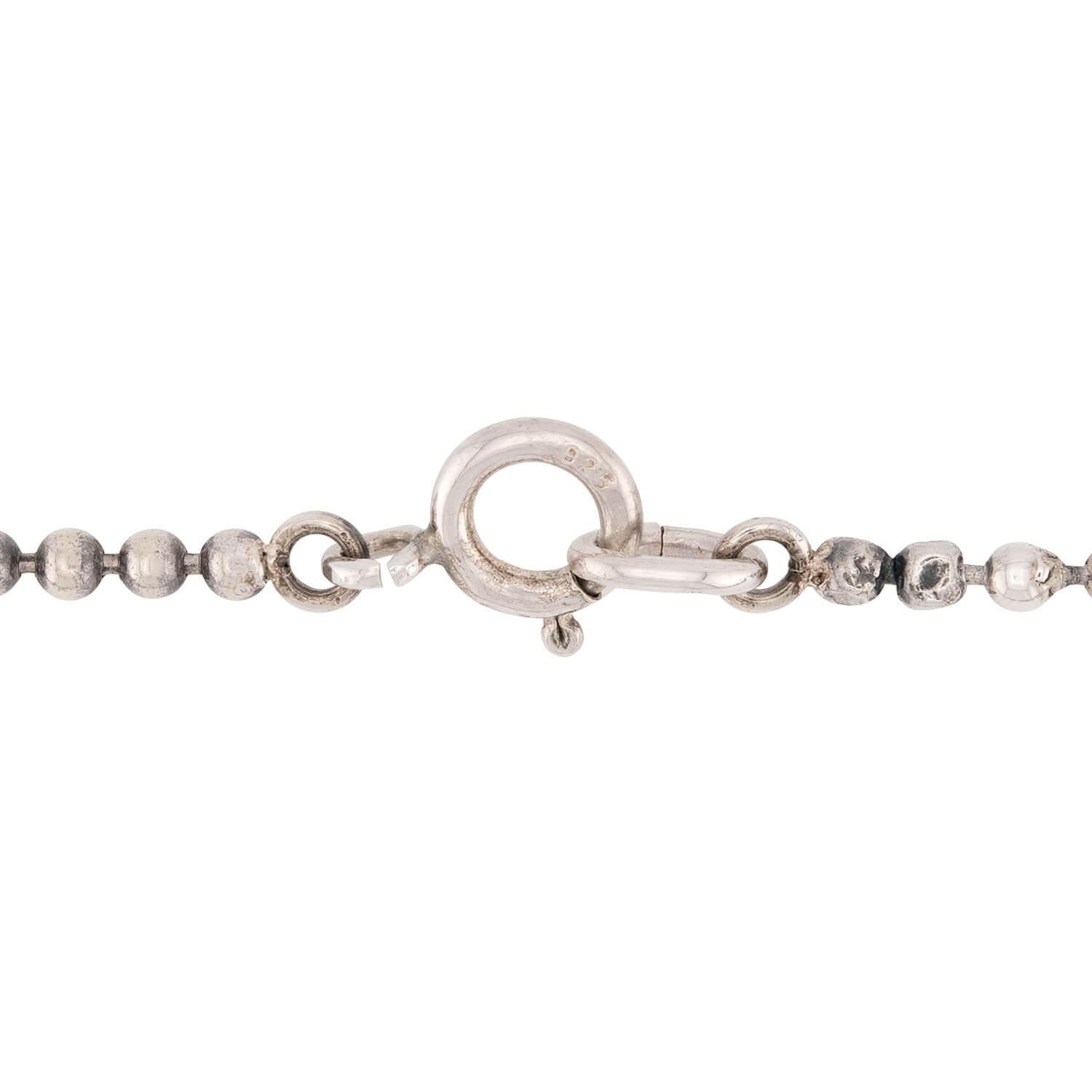 Victorian Sterling Silver Moonstone Crescent Pendant Necklace