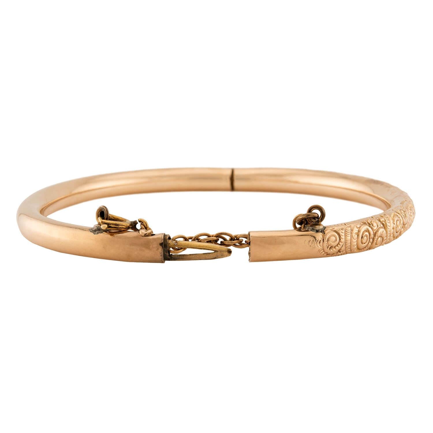 Victorian Gold-Filled Repoussé Bangle