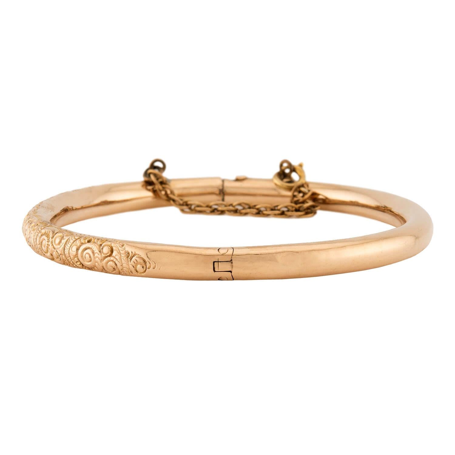 Victorian Gold-Filled Repoussé Bangle