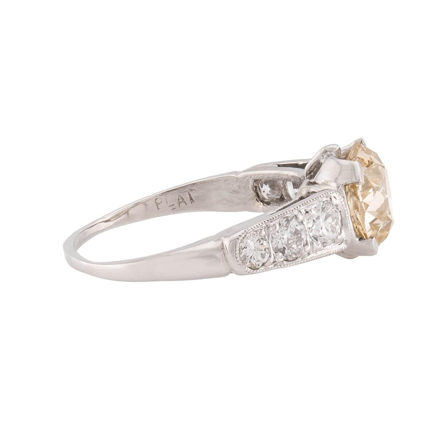 Edwardian Platinum Diamond Engagement Ring 1.70ct