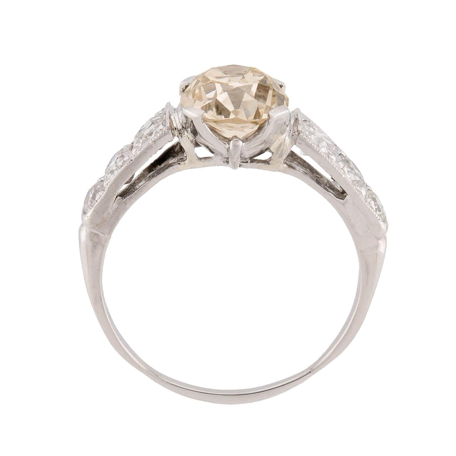 Edwardian Platinum Diamond Engagement Ring 1.70ct
