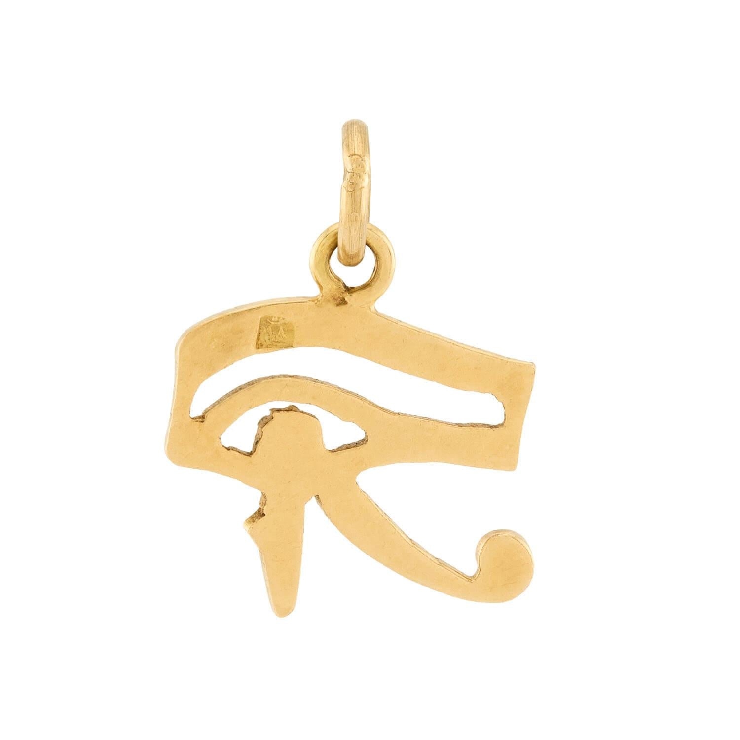 Vintage 18k Enamel Eye of Horus Pendant/Charm
