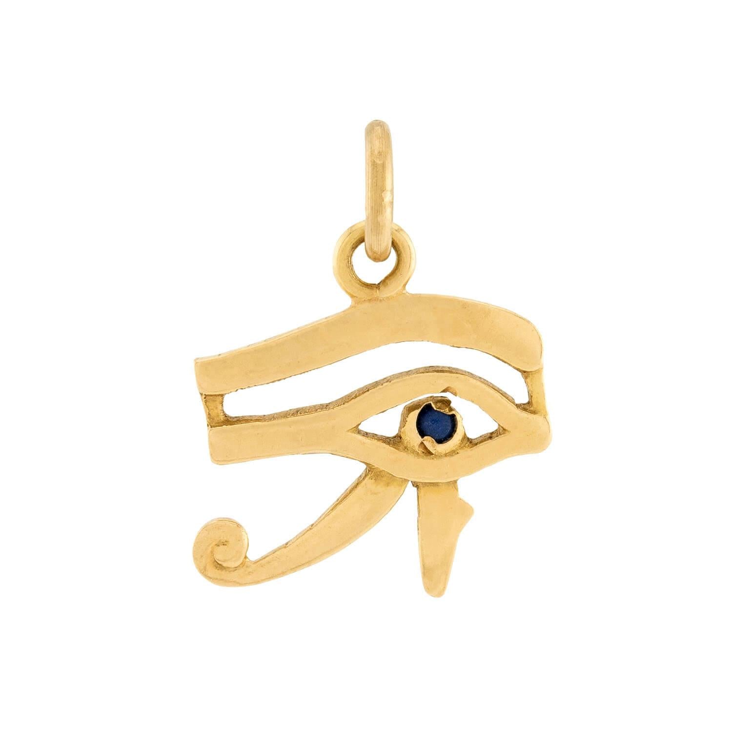 Vintage 18k Enamel Eye of Horus Pendant/Charm